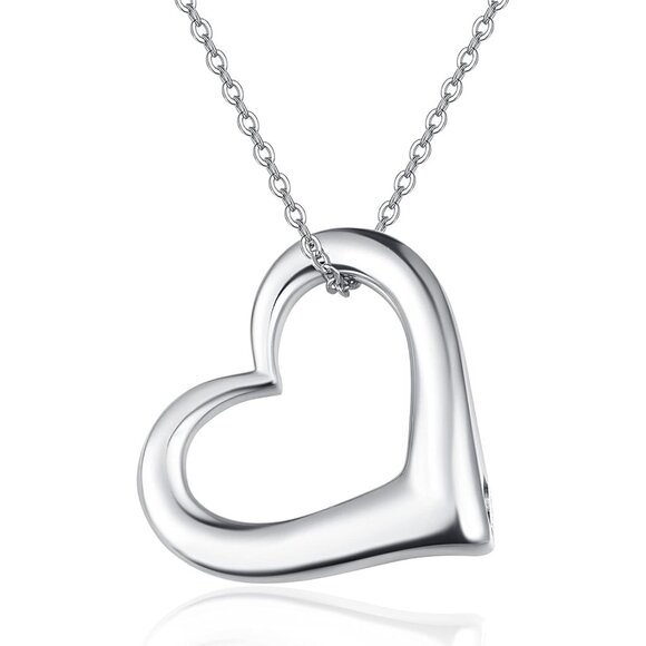 Sterling Silver Heart Urn Necklace for Ashes, Cremation Keepsake Jewelry - Picture 1 of 7